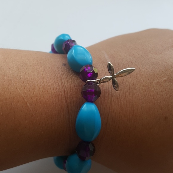💙💜Hand crafted//🙏 Cross😇 Statement Bracelet💎 - Picture 3 of 3